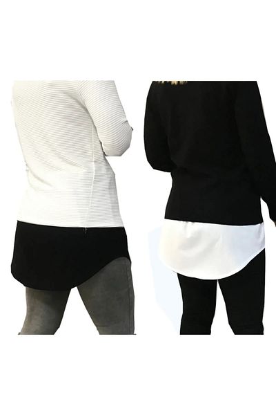 tessetür Bone diyarı Fusta alb-negru din 2 piese Savior pentru femei, poplin, bumbac