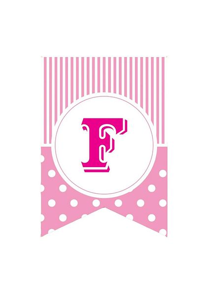Kazanabil PINK COLORED POINTED FLAM FLAG LETTERS F LETTER