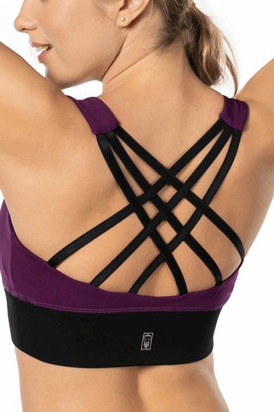 Lioness Activewear Αθλητικό σουτιέν με ψηλή υποστήριξη Plum με λεπτομέρεια στην πλάτη