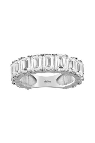 Sirius Pırlanta Emerald Kesim Beyaz Topaz Tamtur Yüzük 0604R0410