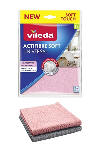 Vileda أكتيفايبر سوفت - طقم قماش تنظيف مكون من قطعتين