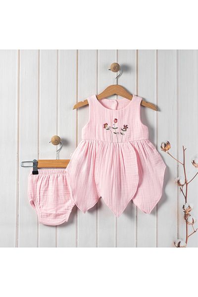Carmin Baby Ella 100% Organic Muslin Embroidered Fairy Dress