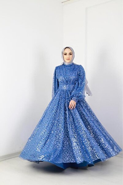 AbiyeSultan Kadın Tesettür Abiye - Melisnur Prenses Abiye - Söz Nişan Abiye - Kabarık Abiye