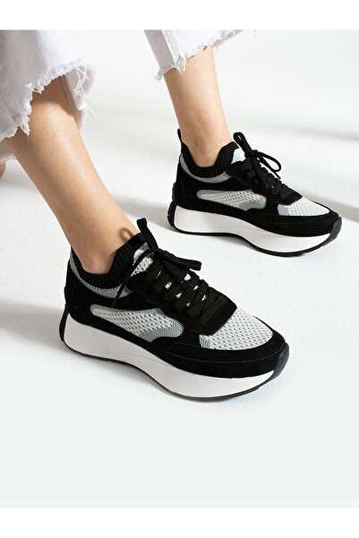 Alemdar Shoes ARON Siyah Triko Kadın Sneakers