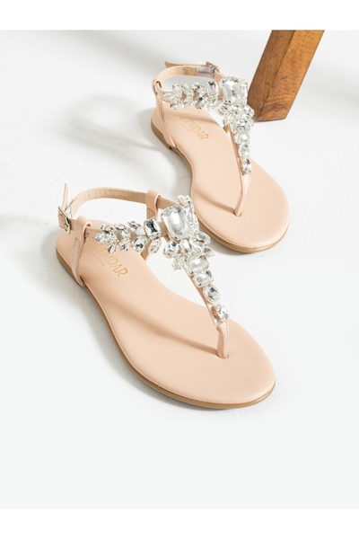 Alemdar Shoes OLIVIA Nute Stone Detail Women's Sandals
