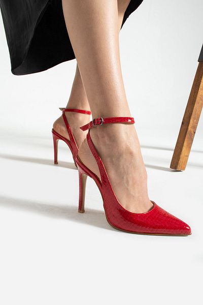 La Limar 10.5 cm red ankle strap stletto heels 2191