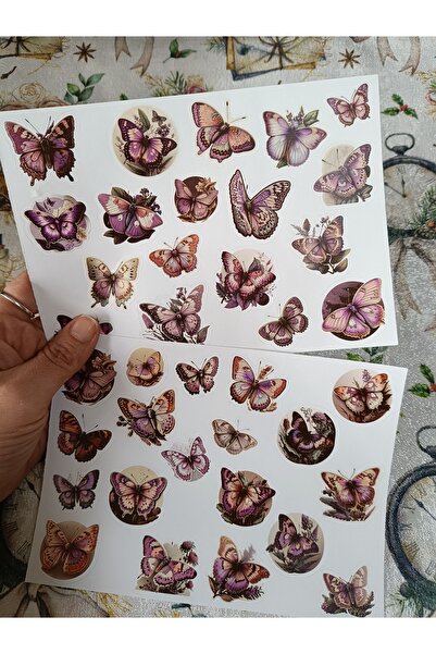 Pink Swan Craft Set de autocolante cu fluturi colorați roz mov pentru albume ...