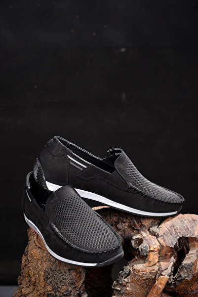 JAMES FRANCO Чоловічі літні чорні 100% натуральна шкіра, не пропускають піт, ортопедична підошва, зручні, легкі, повсякденні черевики.