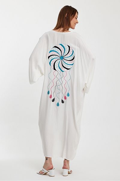 Denismoda Rochie cămașă din viscoză pentru femei, cu detaliu de broderie pe spate și buzunare