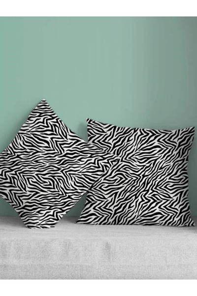 Gofre Home Față de pernă decorativă din 2 bucăți, cu model zebră, imprimată d...