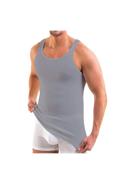 ANTHONY JACKSON Box of 5 Premium Classic Men's Undershirt Alexander Extra Long - Combed Fine Ribbed Organic Cotton