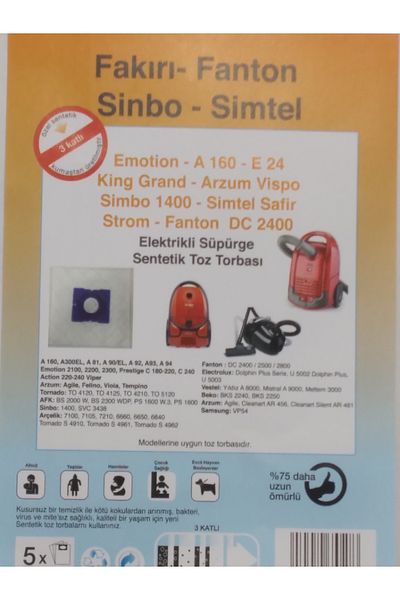 Universal Emotion Synthetic Dust Bag - Pack of 5 (X2 10 Pieces)