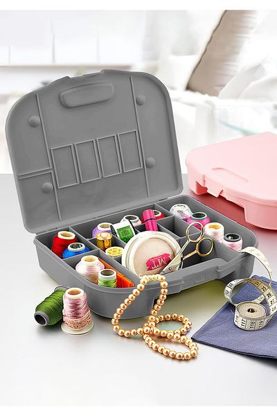 HOMİNG Homing Multi-Purpose Covered 9 Compartments Jewelry Makeup Necklace Ring Pendant Organizer Box