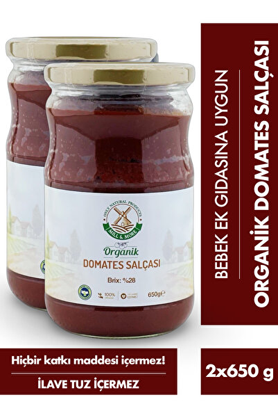 Mill & More Only Natural Products 2'li Organik Tuzsuz Domates Salçası 650 g