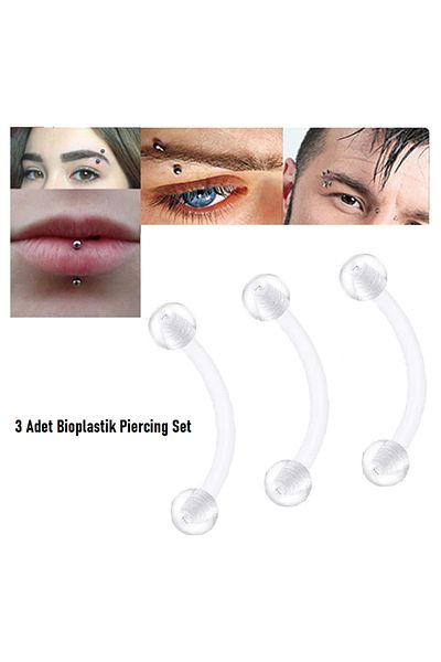 Öte Beri Hayallerin Ötesi 3 Pieces Set 316l Surgical Steel - Eyebrow Navel Ear Tragus Helix Cartilage Banana Piercing