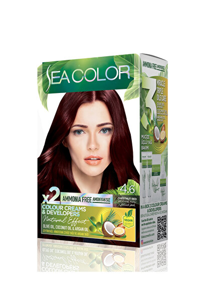 Sea Color Amonyaksız, Vegan, Doğal, Besleyici Kalıcı Saç Boyası%100 Beyaz Kapama (1 PAKET 2 x 50 ML)