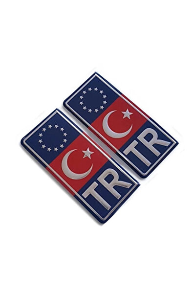 HMNL Tr Plaka Stıcker 2'li - Türkiye Plaka Stıcker - Türkiye Plakalık Stickeri
