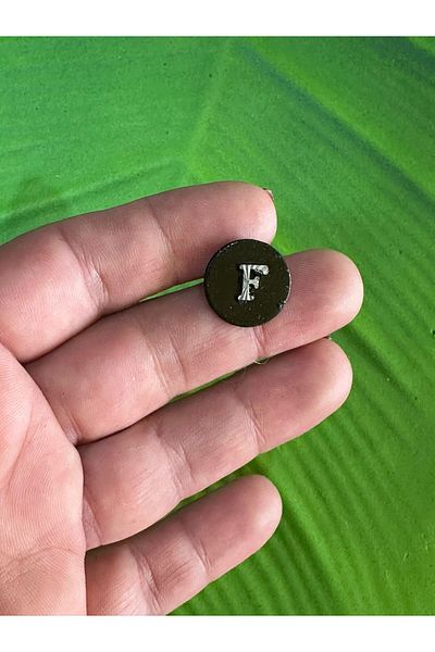 Gönülden Tasarım 1.50 CM STEEL F LETTER BUTTON SEWING ACCESSORY