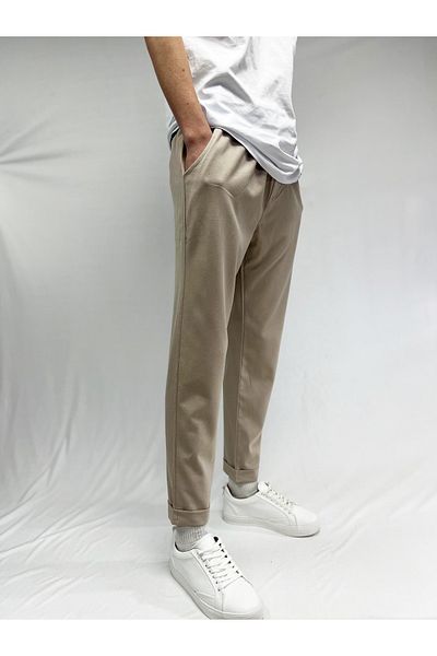Offbeat Men's regular fit double leg jogger pants with elastic waist and side and back pockets
