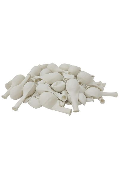 BalonEvi 12'' inch WHITE COLOR 100 Balloon