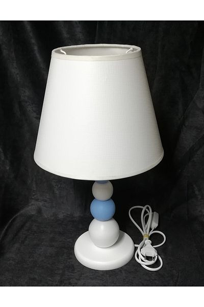 TEKAY AYDINLATMA Blue and white wooden boy's room bedroom lampshade