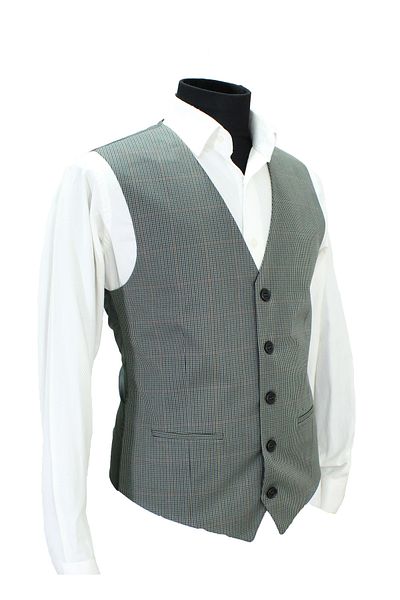 MENTOR REGALO MEN'S VEST V NECK GREEN PLAID 50617