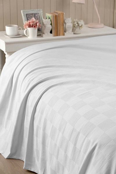 Skyrose Πικέ μοτίβο σκακιέρας Διπλό 200x230 Ύφασμα σπιτιού Οικονομικό Πικέ