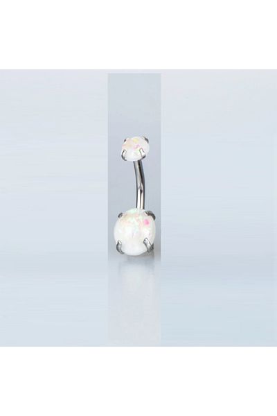 Öte Beri Hayallerin Ötesi 316l Non-Tarnish Anti-Allergic Surgical Steel - Double Zircon Stone Navel Piercing