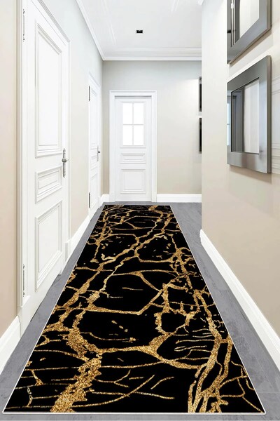 on the clouds Mermer Desenli Dijital Baskı Yıkanabilir Kaymaz Taban Salon Hal...