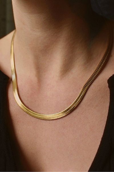 trioco Gold medium thick italian chain necklace