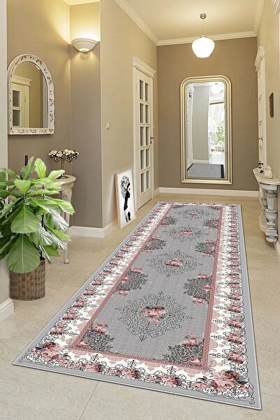 on the clouds Çiçek Gül Desenli Dijital Baskı Yıkanabilir Kaymaz Taban Vintag...