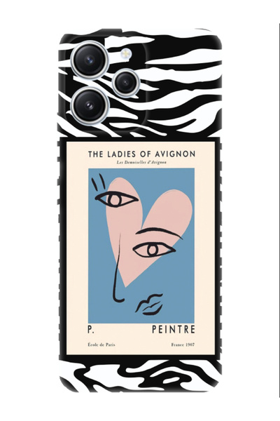 frondcase حافظة هاتف ريدمي 12 زيبرا بيكاسو باللون الأسود