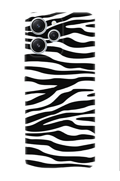 frondcase حافظة هاتف ريدمي 12 بنمط الحمار الوحشي باللون الأسود