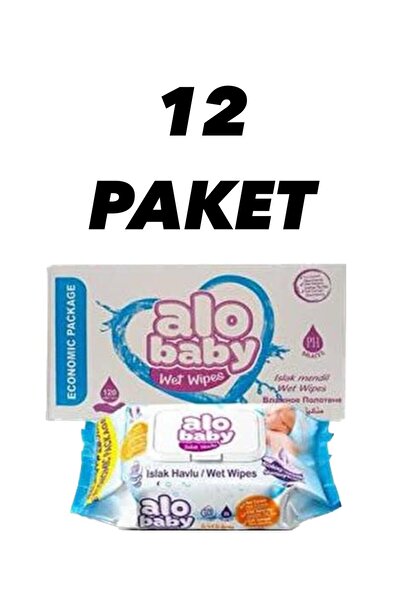 Alobaby ALO BABY EKONOMİK BEBEK ISLAK MENDİLİ 12 PAKET 120'Lİ (1440 YAPRAK)