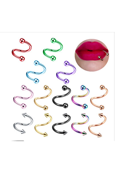 Öte Beri Hayallerin Ötesi 316l Cerrahi Çelik Antialerjik Spiral Tragus Helix Kıkırdak Kaş Dudak Kulak Küpe Piercing