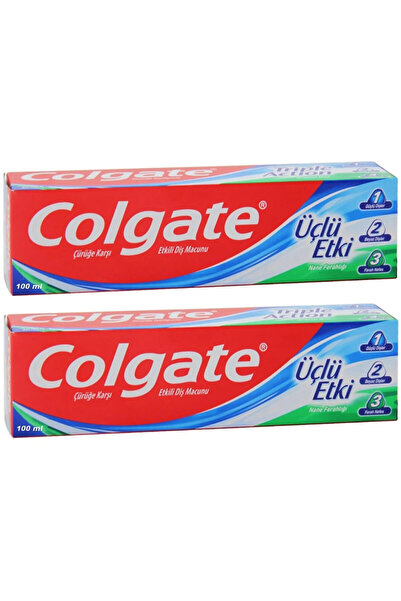 Colgate معجون أسنان ثلاثي التأثير 100 مل (2 قطعة)