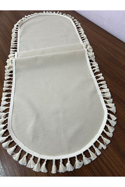 Zeren Home Φούντα Λεπτομερής Οβάλ Λινό Runner 40x150