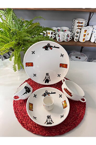 TEBAK COLLECTION PUBG PATTERNED 5-piece CHILDREN'S BABY DISH SET FEEDING SET