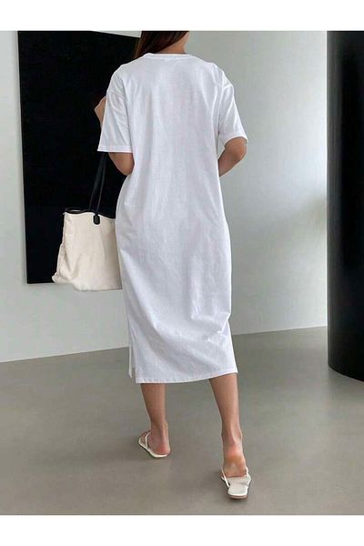 Machetta Women's Plus Size Stylish Healthy Lifestyle Printed T-shirt Dress/tunique