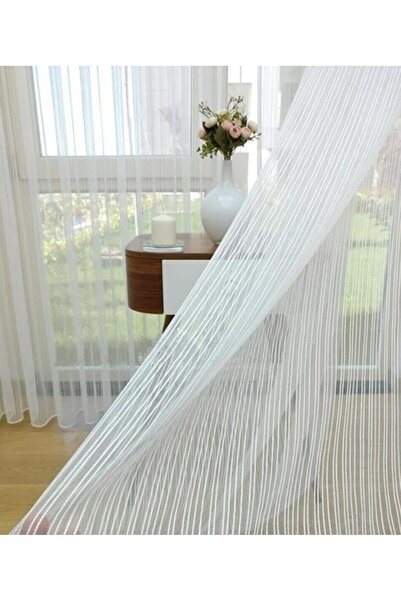 Karesi READY TO USE CHAINED SEIREK PLEATED 1X2 TULLE CURTAIN