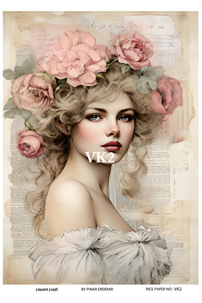 LİNEART ورق تزيين الأرز LineArt رقم: VK2