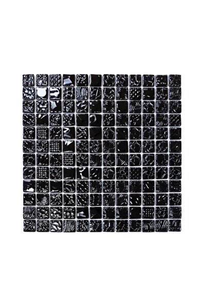 MozaiKristaL Yaşam Alanlarının Tüm Yüzeyleri Için 25x25 Mm Siyah Cam Mozaik. ...