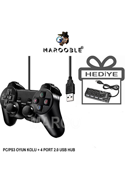 Marooble Bilgisayar ve Ps3 Uyumlu Joystick Oyun Kolu GamePad + 4 Port 2.0 Usb...