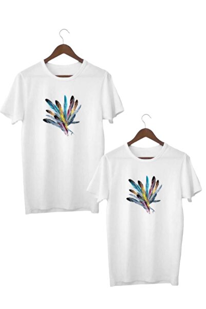 PERISENSE للجنسين النساء الرجال ريشة مطبوعة كبيرة الحجم عاشق زوجين مزيج التي ...