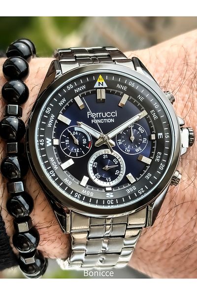 Ferrucci Function Smoked Men's Wrist Watch Bracelet Gift