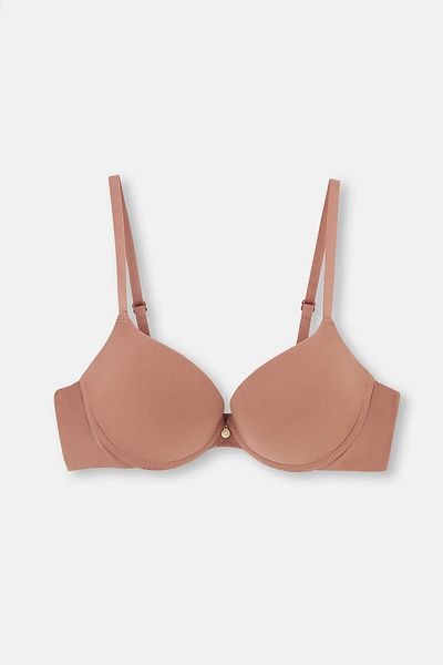 Dagi Brauner Push-up-BH mit Blütenmuster