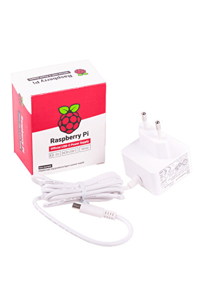 Raspberry Pi 4 Güç Adaptörü 5.1v 3a Beyaz (LİSANSLI)