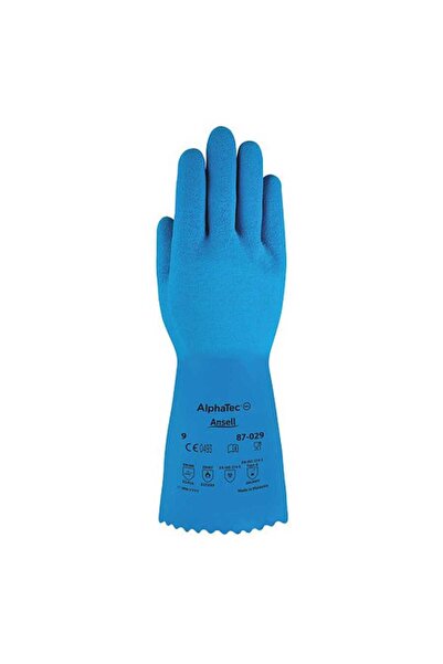 ANSELL Alphatec 87-029 Kimyasal Dayanıklı, Doğal Kauçuk Lateks Eldiven