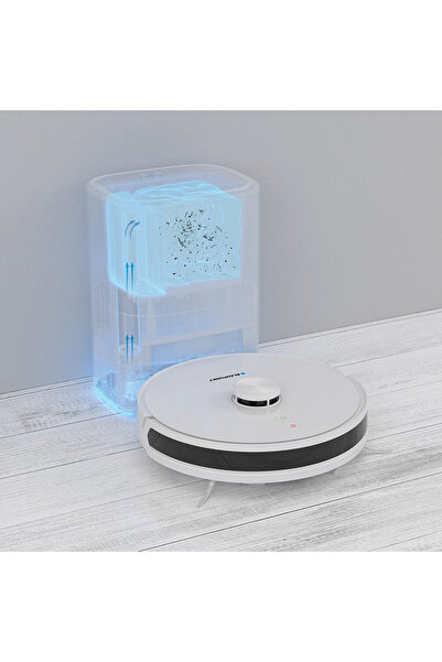 Blaupunkt S40 Robomaster Çöp Istasyonlu Akıllı Robot Süpürge Beyaz