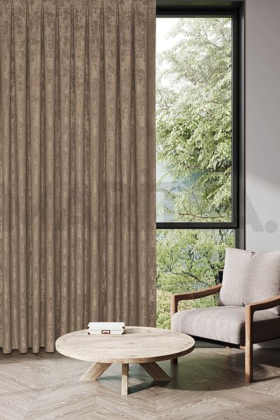 MARİTSA Nevada Series Jacquard Cloud Pattern Mink Tight Pleat (1x3) Single Wing Background Curtain